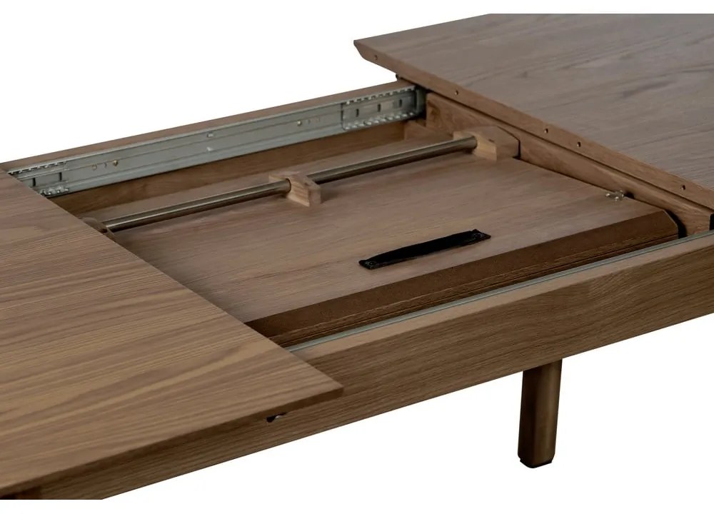 Brązowy rozkładany stół z blatem w dekorze dębu 95x200 cm Bari – Unique Furniture