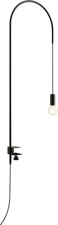 Zafferano - Lampa stołowa z drutu z zaciskiem, obrotowa 200°, wys. 152 cm, malowany metal, żarówka E27 maks. 60 W w zestawie - czarna