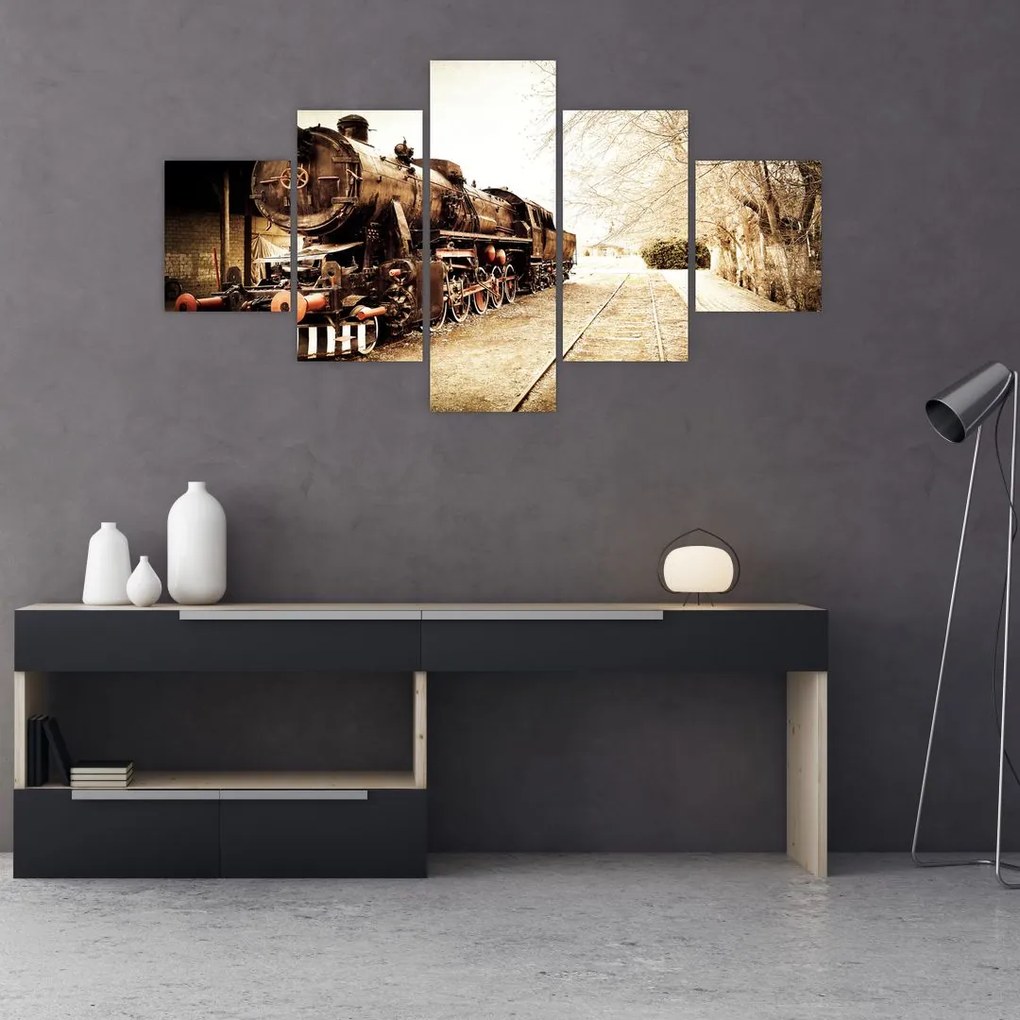 Obraz - Zabytkowa lokomotywa (125x70 cm)