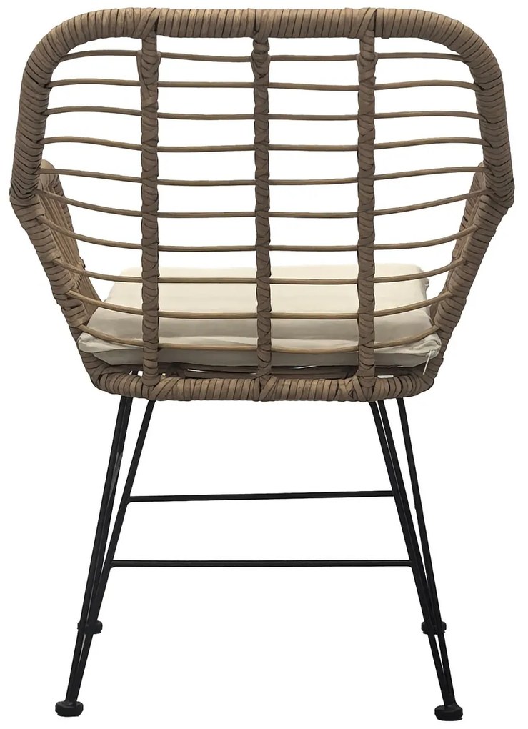 Autronic Zestaw ogrodowy 1+2, metal, polirattan,naturalny, AZ-F1208 NAT
