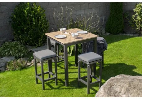 EXPERT WOOD antracyt - zestaw ogrodowy gastronomiczny 4+1