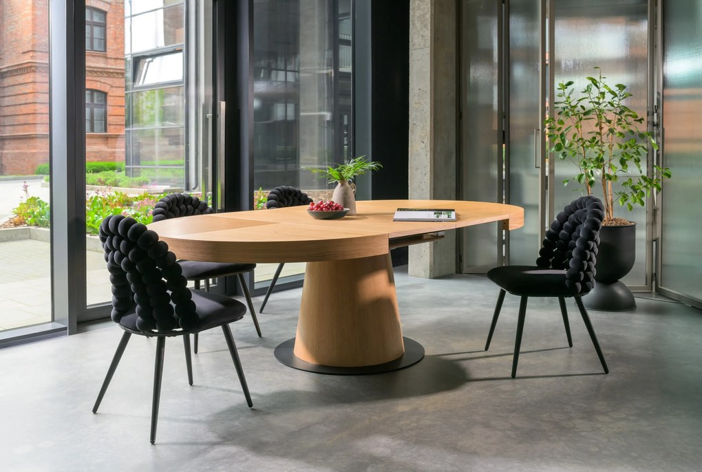 Stół rozkładany BASALT Dąb do Salonu Jadalni 130-230 x 130 x 76 cm, Okrągły