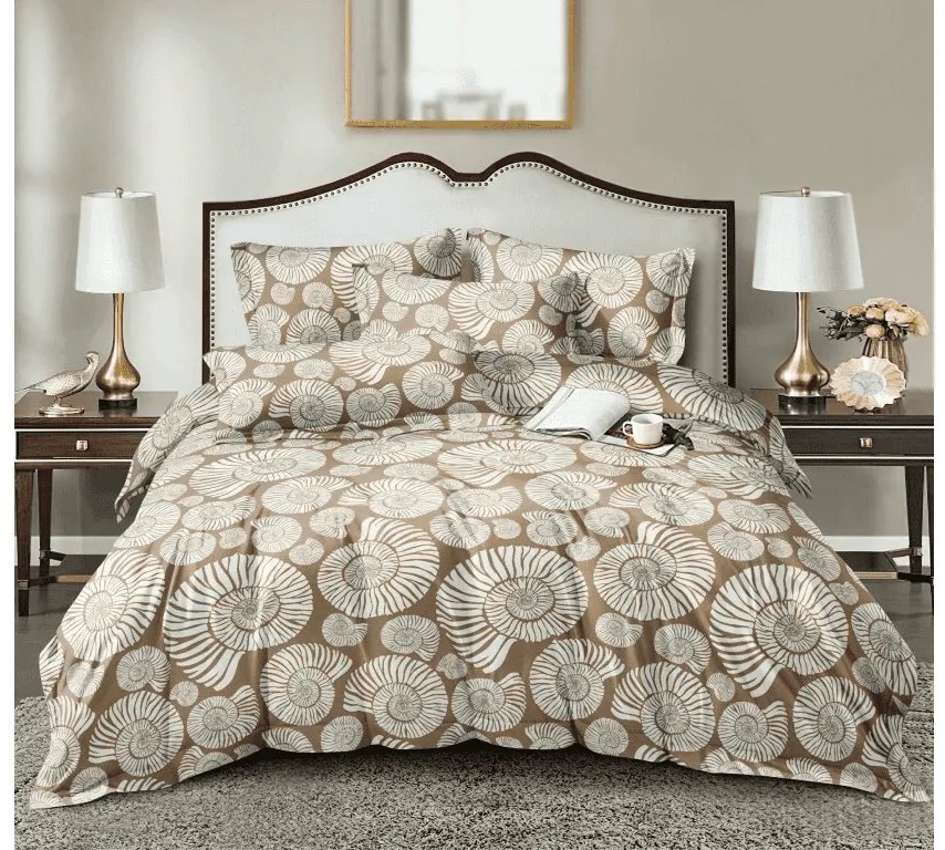PrzytulneMieszkanie.pl PrzytulneMieszkanie.pl Pościel z mikrofibry SNAIL SHELL brązowa Rozmiar pościeli: 70 x 90 cm | 140 x 220 cm