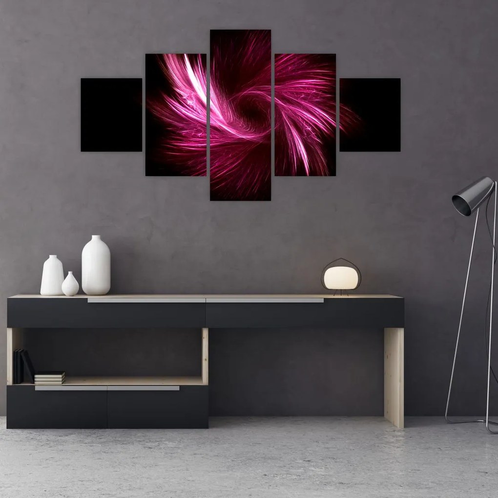 Obraz - różowa abstrakcja (125x70 cm)