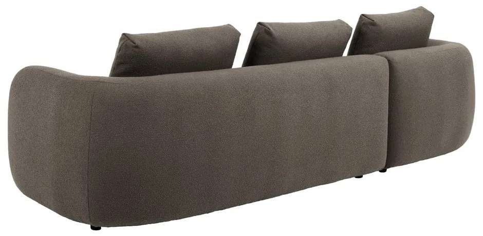 Szary/brązowy narożnik z materiału bouclé (prawostronny) Imola – Bonami Selection