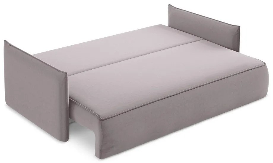 Lawendowa aksamitna rozkładana/ze schowkiem sofa 225 cm Hula – Makamii