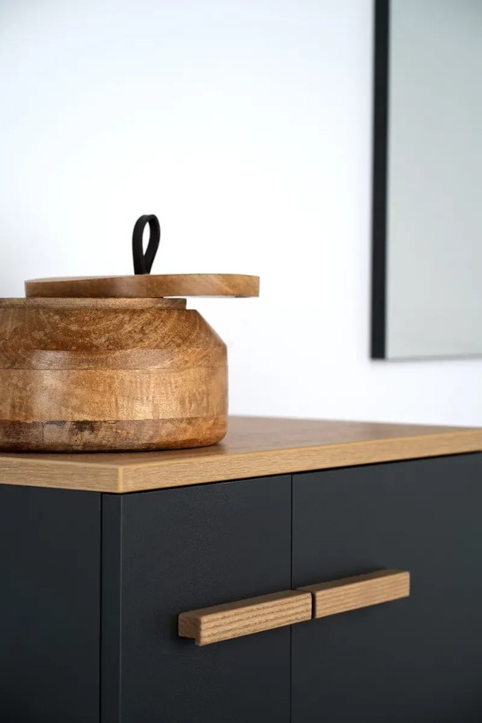 Szafka pod umywalkę L-WOOD 59 cm antracyt mat KROFAM