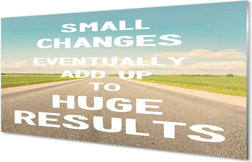 Szklany Panel Napis na Łące pod Niebem