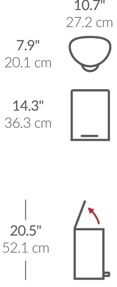 Simplehuman Kosz na śmieci z pedałem 6 l,półokrągły, matowa stal nierdzewna, plastik