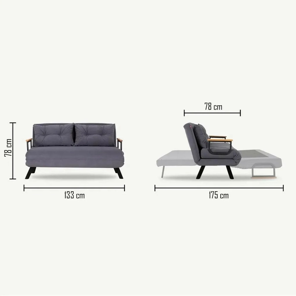 Sofa rozkładana Sando 2 musztardowy