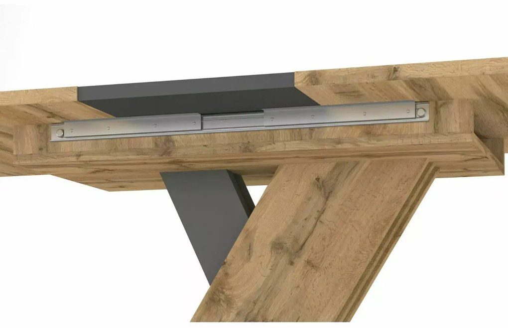 Stół rozkładany EXEL 140(180)x85 dąb artisan/antracyt SIGNAL