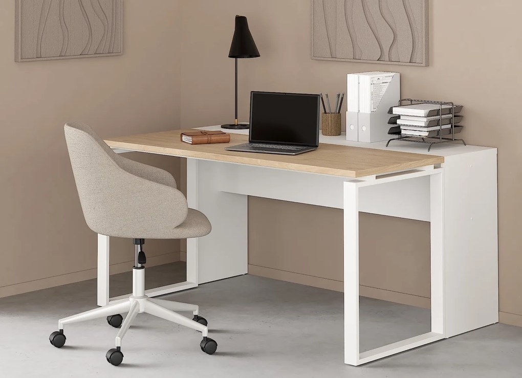 Biurko z przedłużeniem Sign 150 jackson hickory/biały mat