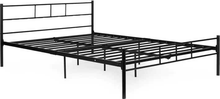 Czarne łóżko metalowe, dwuosobowe Kingsley 65A, 140x200 cm