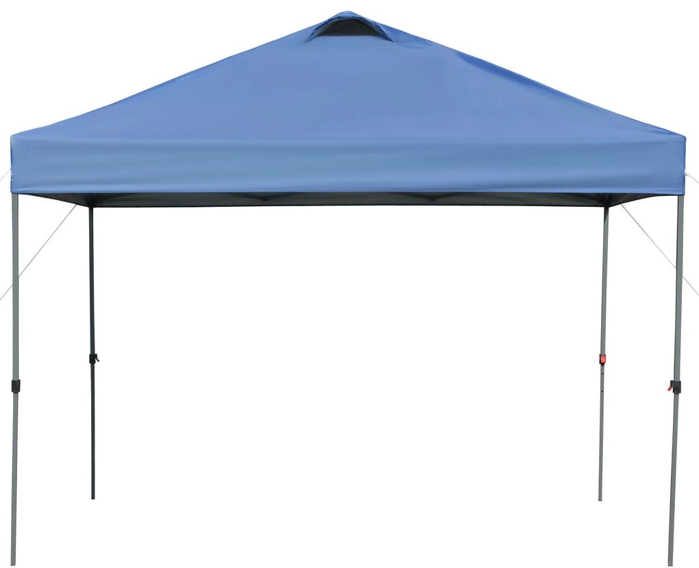 Outsunny Pawilon ogrodowy, składany pawilon, namiot festynowy, namiot ogrodowy w zestawie z kołkami i linami, tkanina Oxford, 2,95 x 2,95 x 2,64 m, Niebieski
