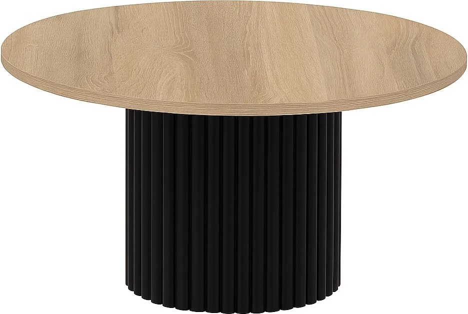 Okrągły stolik kawowy Pico o średnicy 90 cm, podstawa czarna