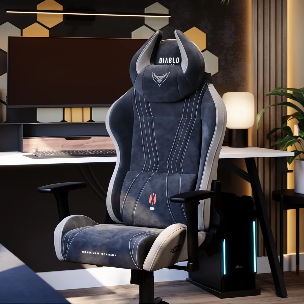 Fotel materiałowy dla graczy Diablo X-Horn 2.0 Normal Size, kolor Camel Black