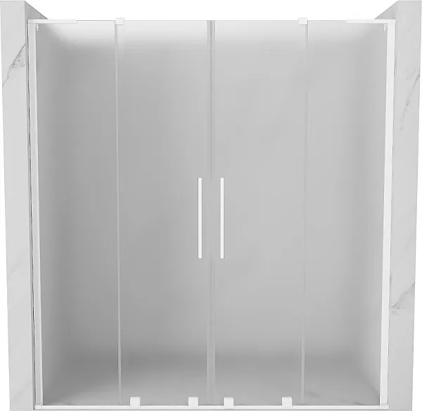 Mexen Velar L Duo drzwi prysznicowe rozsuwane 180 cm, szron, białe - 871-180-003-32-20
