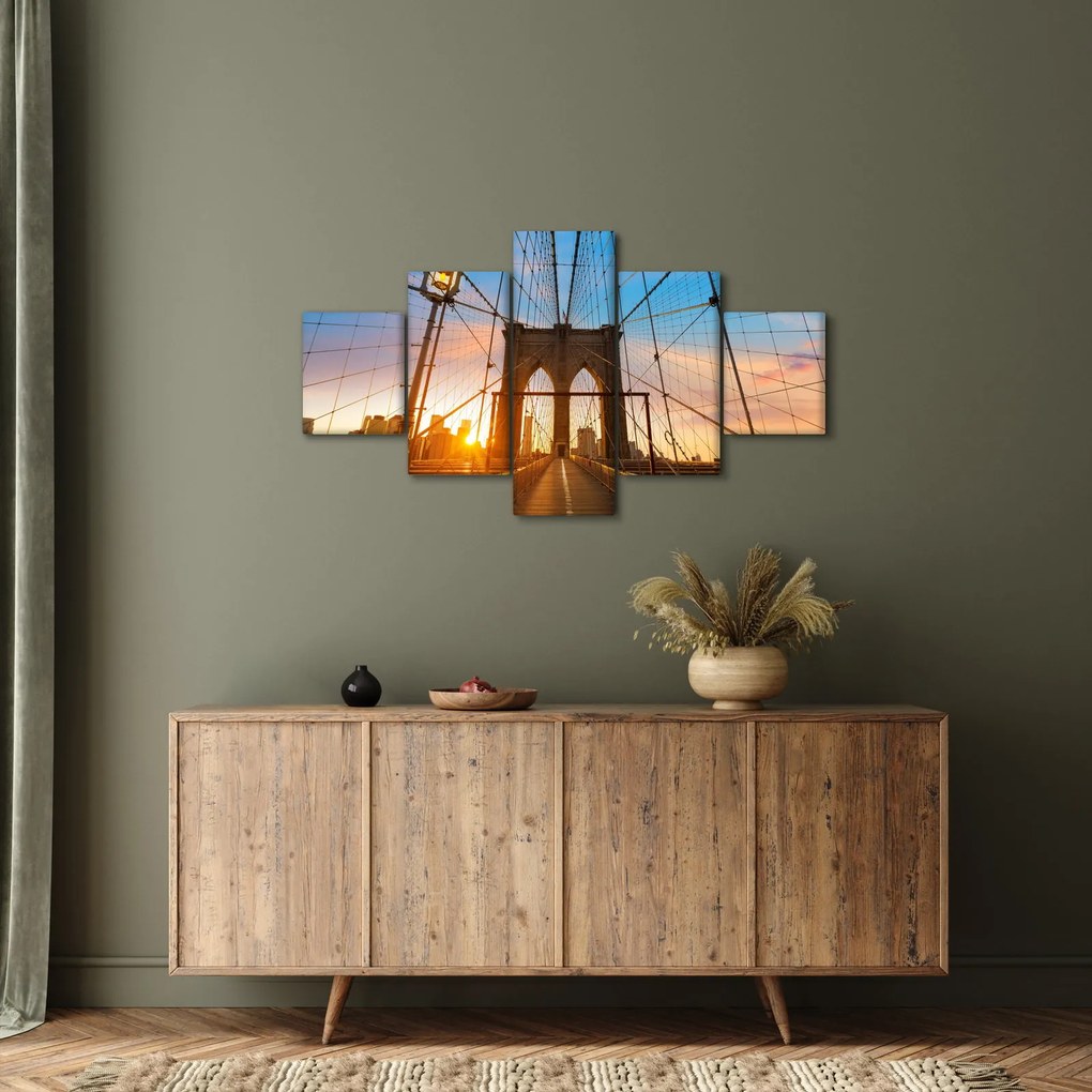 Obraz - Brooklyn Bridge, Manhattan, New York (125x70 cm)