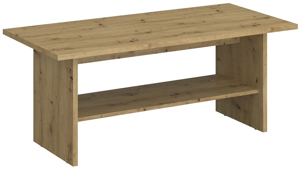 Prostokątna Ława Kawowa Z Półką Dąb Artisan W2-B49