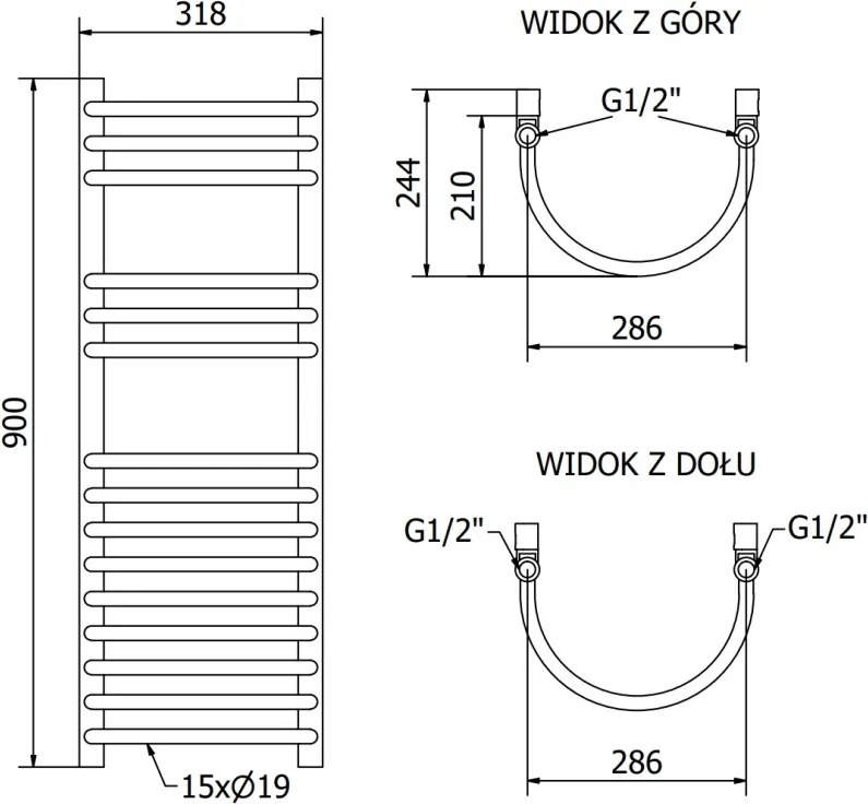 Mexen Eros grzejnik elektryczny 900 x 318 mm, 300 W, biały - W112-0900-318-2300-20