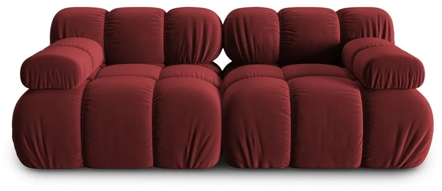 Czerwona aksamitna sofa 188 cm Bellis – Micadoni Home