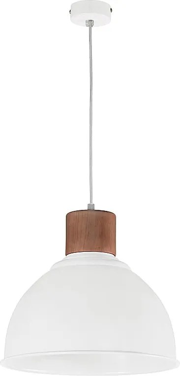 Lampa sufitowa VALAN w stylu klasycznym i nowoczesnym - wys. 100 cm x g?. 34 cm - E27 60W - stal i drewno - IP20 - bia?y