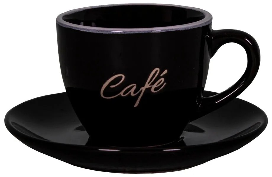 Czarna kamionkowa filiżanka do espresso Bistro - café - Antic Line