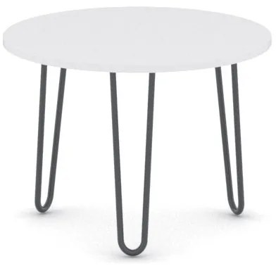 Okrągły stolik kawowy SPIDER, średnica 60 cm, czarna podstawa, biały
