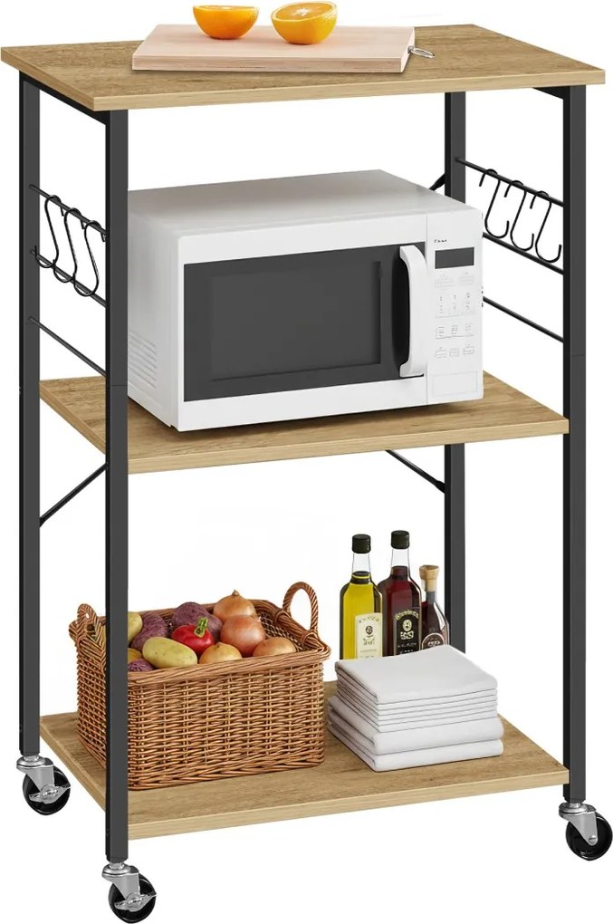 Stolik pomocniczy na kółkach z 3 półkami TAYLOR ARTISAN 60x40 cm