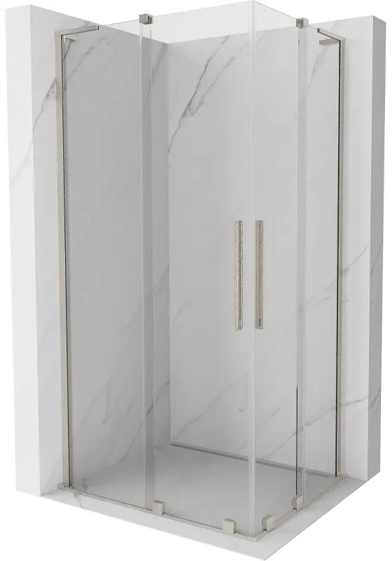 Mexen Velar L Duo kabina prysznicowa rozsuwana 100 x 90 cm, transparent, nikiel szczotkowany - 871-100-090-02-03-97