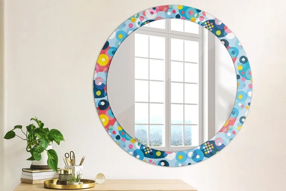 Lustro z nadrukiem okrągłe Kolorowe ciernie