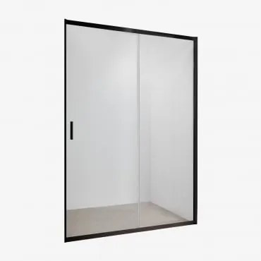 Przesuwne Drzwi Prysznicowe Z Miękkim Zamykaniem, Szkło Hartowane 6 Mm I Aluminium Dover Czarny Matowy & Transparent & 140 X 195 Cm - Sklum