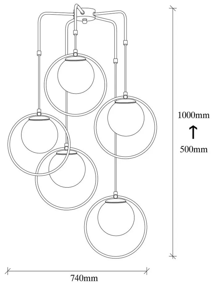 Czarna metalowa lampa wisząca Opviq lights Satyros