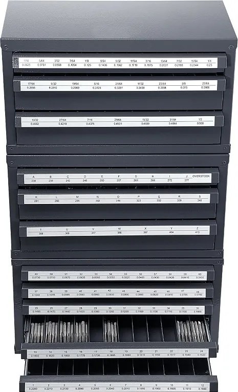 Organizer do Dystrybutora SucceBuy Wierteł, Szafa 3 Części, Trzy Szuflady i Pięć Szuflad do Średnicy Drutu #1 do #60, Składowanie Stapialne