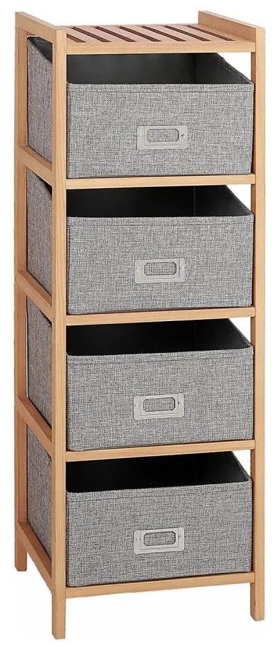 Regał półkowy z pojemnikami REG 83x28 cm beżowy