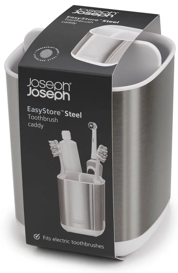 Stojak na szczoteczki ze stali nierdzewnej Joseph Joseph EasyStore