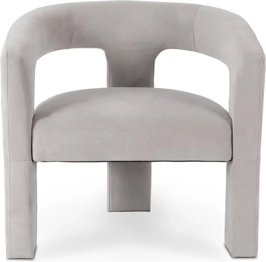 Szary fotel welurowy w stylu nowoczesnym P2-N86