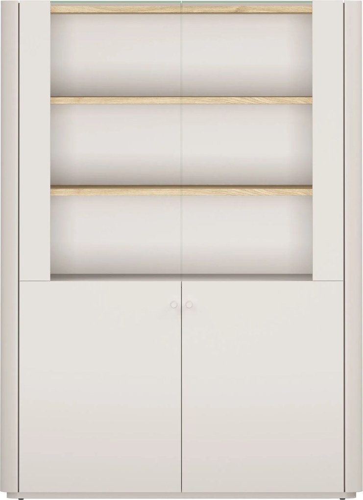 Witryna Elivo 100 cm dwudrzwiowa - kaszmir / dąb olejowany