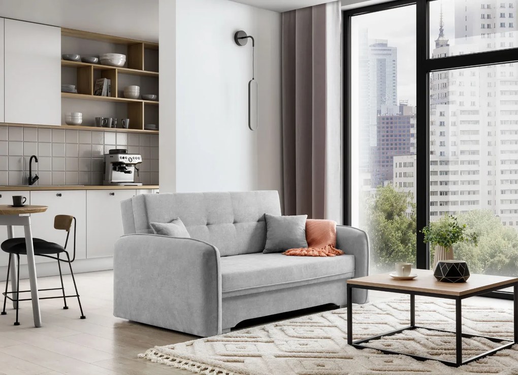 Sofa rozkładana z funkcją spania LAINE jasnoszara ELTAP