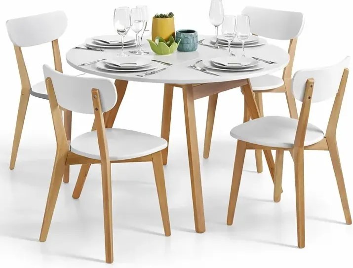 Biały skandynawski okrągły stół rozkładany L3-D81