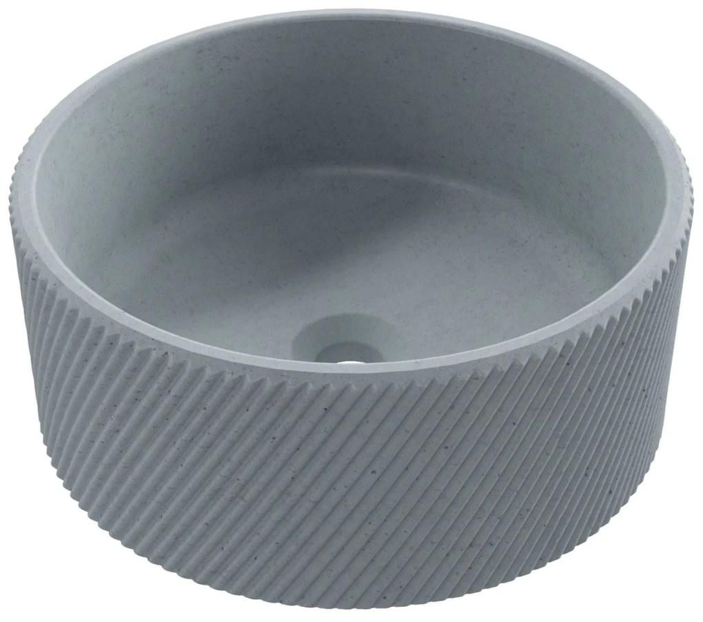 Umywalka betonowa nablatowa okrągła bez otworu na baterię 37 cm VIJA | różne kolory : Kolor - Ciemny szary
