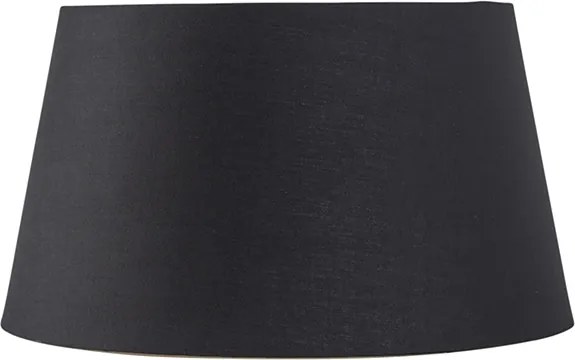 Abażur bawełniany czarny 32/25/18 ze złotym wnętrzem