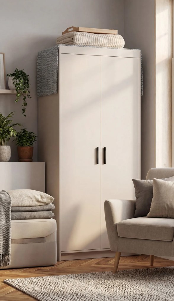 Kaszmirowa szafa nowoczesna dwudrzwiowa D7-A79