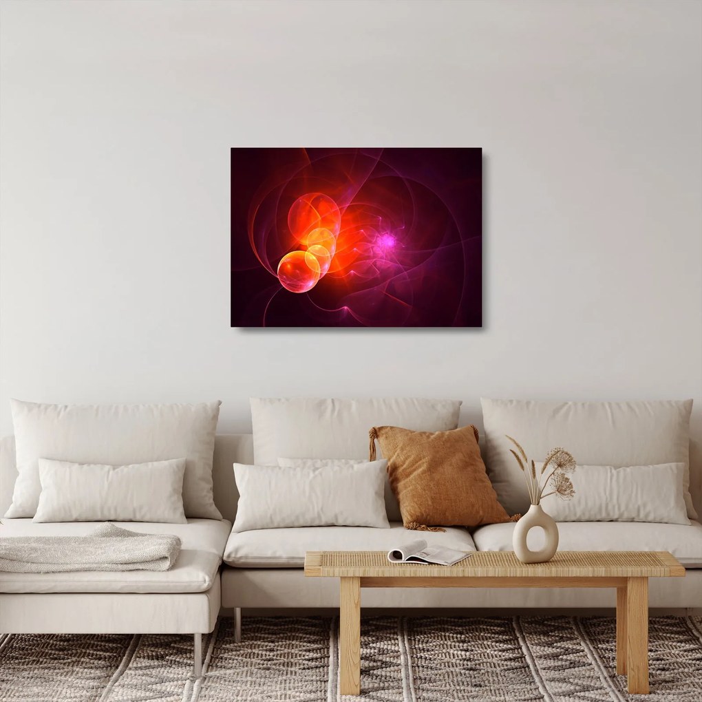 Obraz na szkle - nowoczesny obraz różowej abstrakcji (70x50 cm)