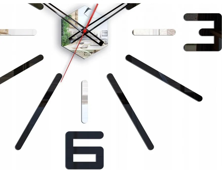 Zegar ścienny naklejany duży nowoczesny akrylowy na ścianę do salonu loft