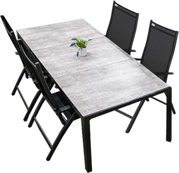 Doppler BERGAMO EXPERT zestaw mebli ogrodowych 4+1 antracyt