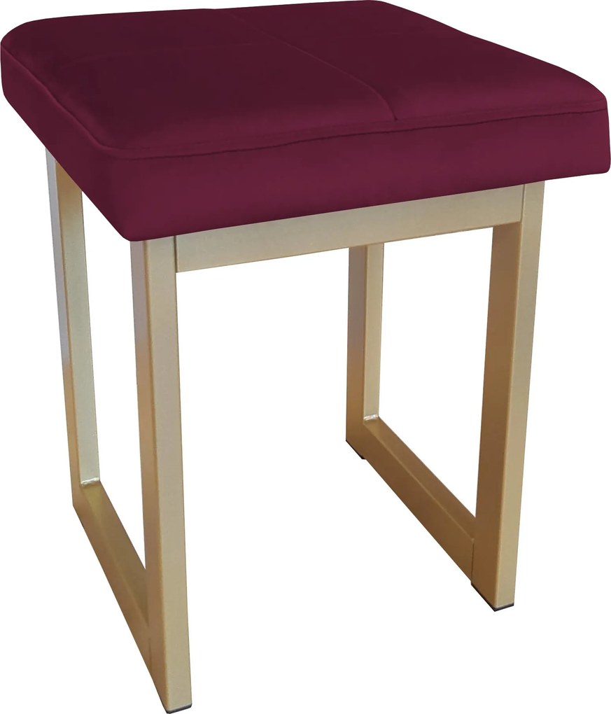 Taboret SOLID tkanina Welur stelaż metalowy STOŁEK LOFT : Kolor Stelaża - Złoty, Kolor tkaniny - VELVET - MG02, Typ tkaniny - Velvet, Wysokość - 45 cm