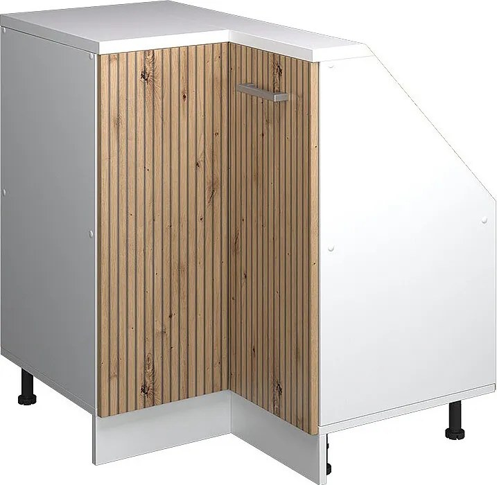 Narożna szafka kuchenna na dach skośny dąb rzemieślniczy 75.6x75.6x81.6 r-line