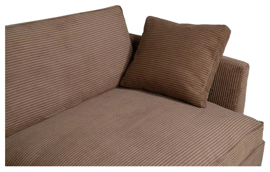 Jasnobrązowa sztruksowa sofa 266 cm Mobby – Scandic