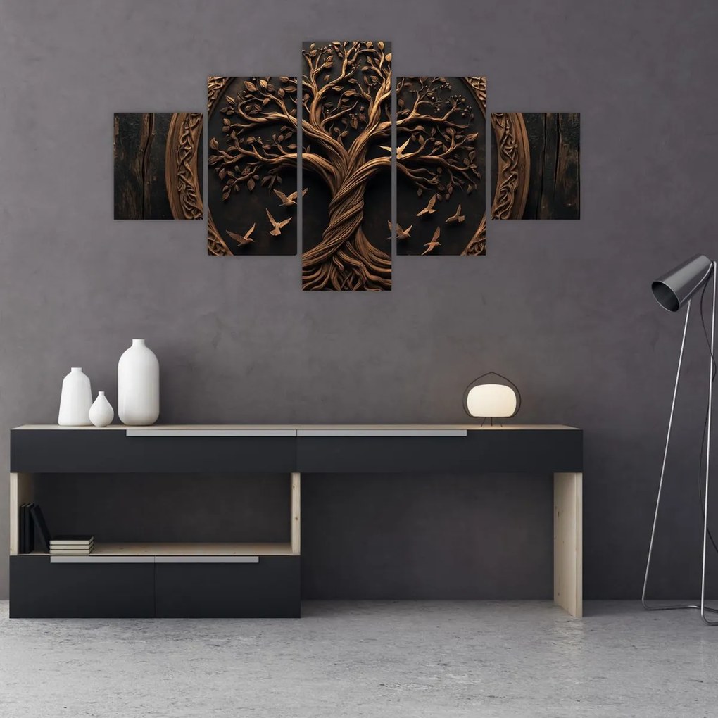 Obraz – Drewniane drzewo życia (125x70 cm)